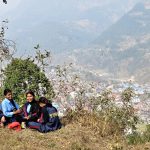 Students-overlooking-a-view-in-Nepal